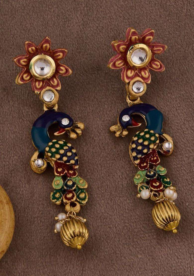 Gold-Plated Artificial Stones and Beads Jewellery Set for Women | Stylish Party & Everyday Wear | Gift for Her - Indya