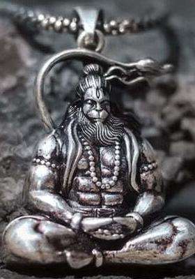 Stainless Steel Hanuman Ji Oxidised Pendant with Chain for Men & Women | Traditional Temple Jewellery for Wedding & Festive Wear | Festive Gift
