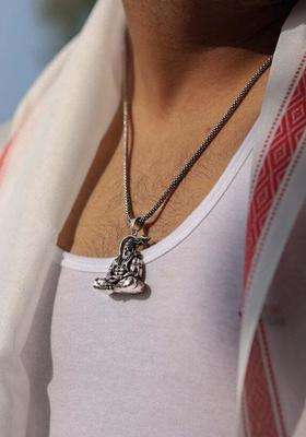 Stainless Steel Hanuman Ji Pendant with Chain for Men & Women | Traditional Temple Jewellery for Wedding & Festive Wear | Festive Gift