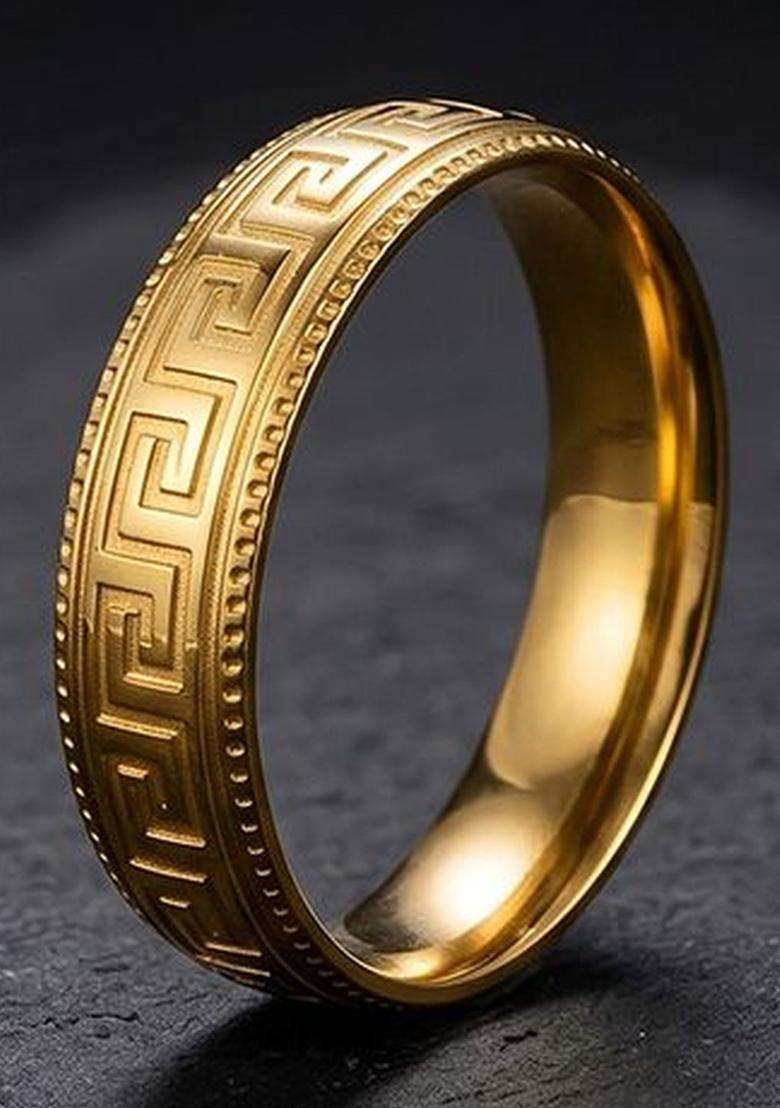 Gold-Plated Temple Finger Ring for Men | Stylish Party & Everyday Wear | Gift for Him - Indya