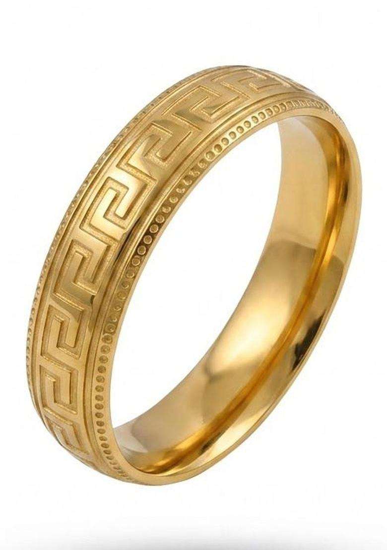 Gold-Plated Temple Finger Ring for Men | Stylish Party & Everyday Wear | Gift for Him - Indya