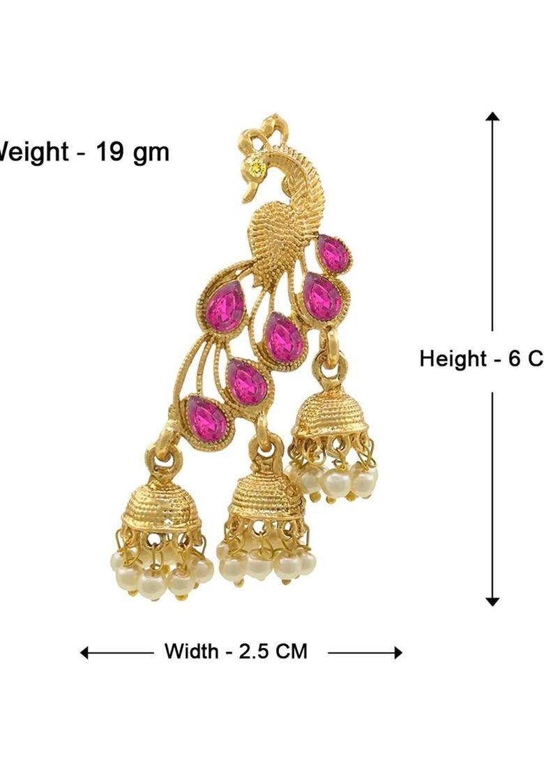 Gold-Plated Peacock Shaped Jhumkas Earrings for Women | Traditional Temple Jewellery for Wedding & Festive Wear | Gift for Her - Indya