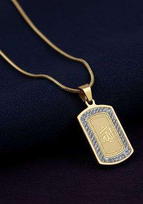 Gold-Plated Geometric Pendants with Chains for Men | Stylish Party & Everyday Wear | Gift for Him