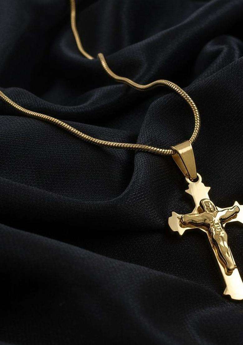 Gold-Plated Pendants with Chains for Men | Stylish Party & Everyday Wear | Gift for Him - Indya
