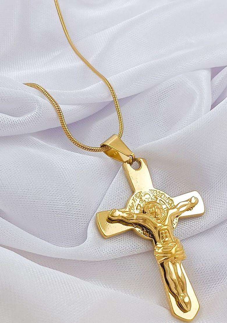 Gold-Plated Pendants with Chains for Men | Stylish Party & Everyday Wear | Gift for Him - Indya