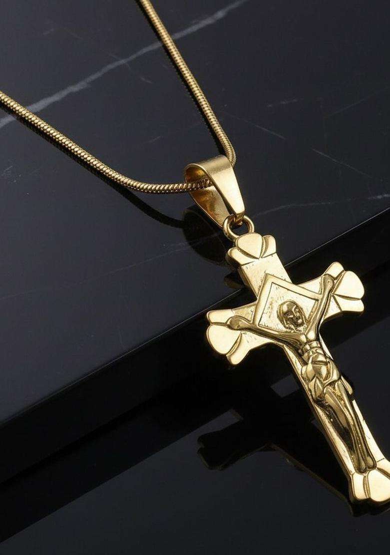 Gold-Plated Pendants with Chains for Men | Stylish Party & Everyday Wear | Gift for Him - Indya