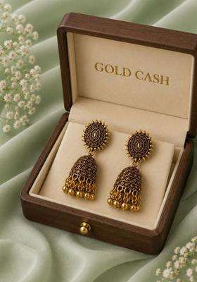 Rhodium-Plated Classic Drop Earrings for Women | Traditional Temple Jewellery for Wedding & Festive Wear | Gift for Her