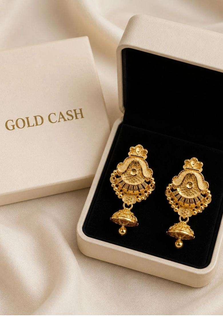 Rhodium-Plated Paisley Shaped Jhumkas Earrings for Women | Traditional Temple Jewellery for Wedding & Festive Wear | Gift for Her - Indya