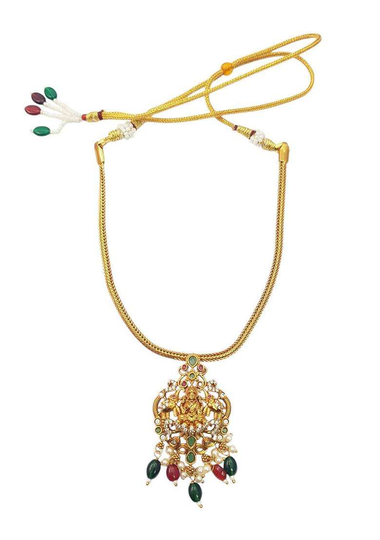 Gold-Plated CZ Stone Studded & Beaded Jewellery Set for Women | Traditional Temple Jewellery for Wedding & Festive Wear | Gift for Her - Indya