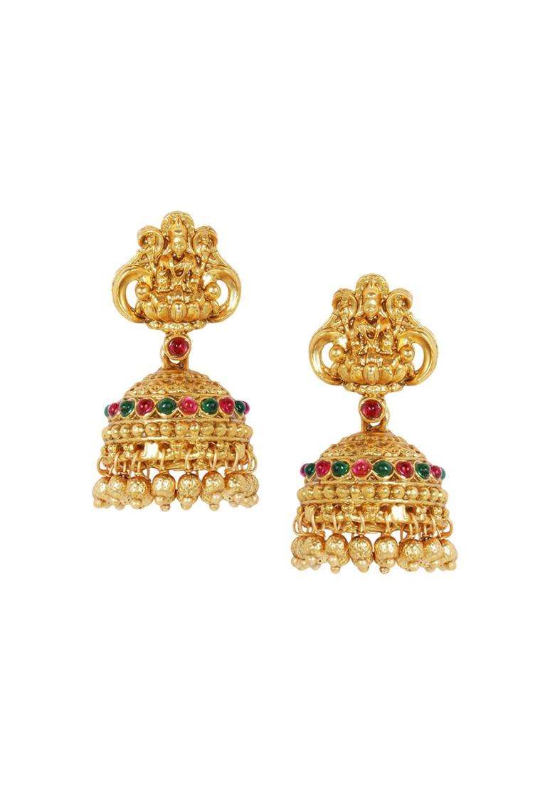 Gold-Plated Stone-Studded & Beaded Jewellery Set for Women | Traditional Temple Jewellery for Wedding & Festive Wear | Gift for Her - Indya