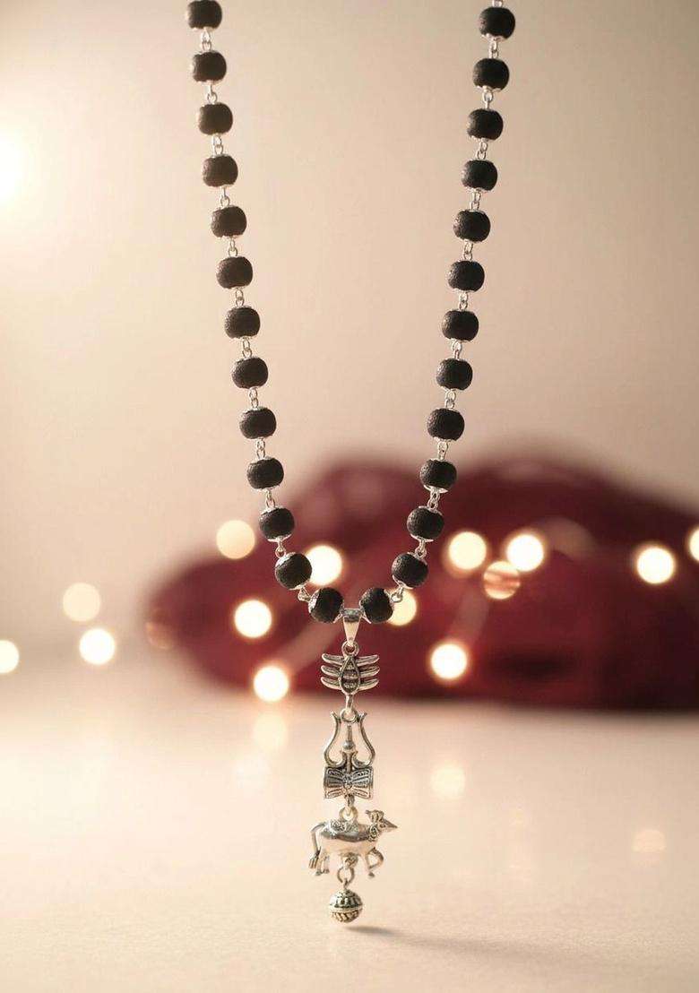 Silver-Plated Temple Necklace for Men | Traditional Temple Jewellery for Wedding & Festive Wear | Gift for Him - Indya