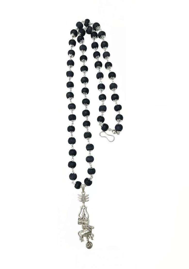 Silver-Plated Temple Necklace for Men | Traditional Temple Jewellery for Wedding & Festive Wear | Gift for Him - Indya