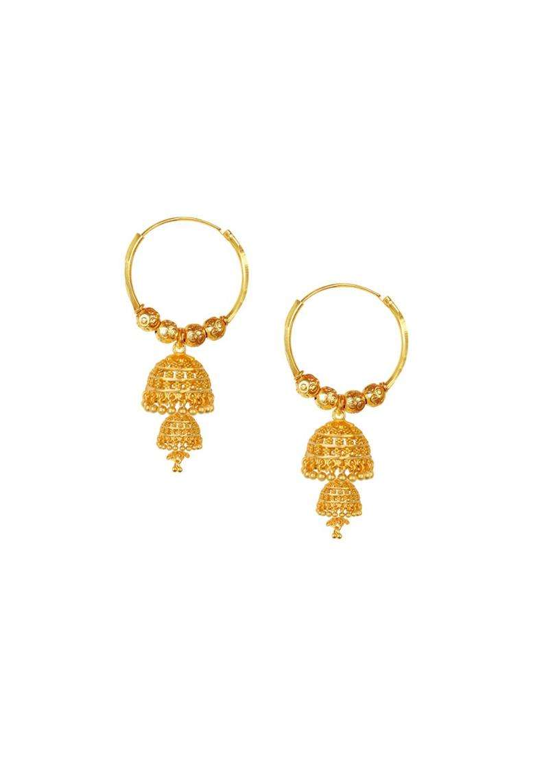 Women1gm Gold Micron Plated Cubic Zirconia-Studded & Beaded Jewellery Set for Women | Traditional Temple Jewellery for Wedding & Festive Wear | Gift for Her - Indya