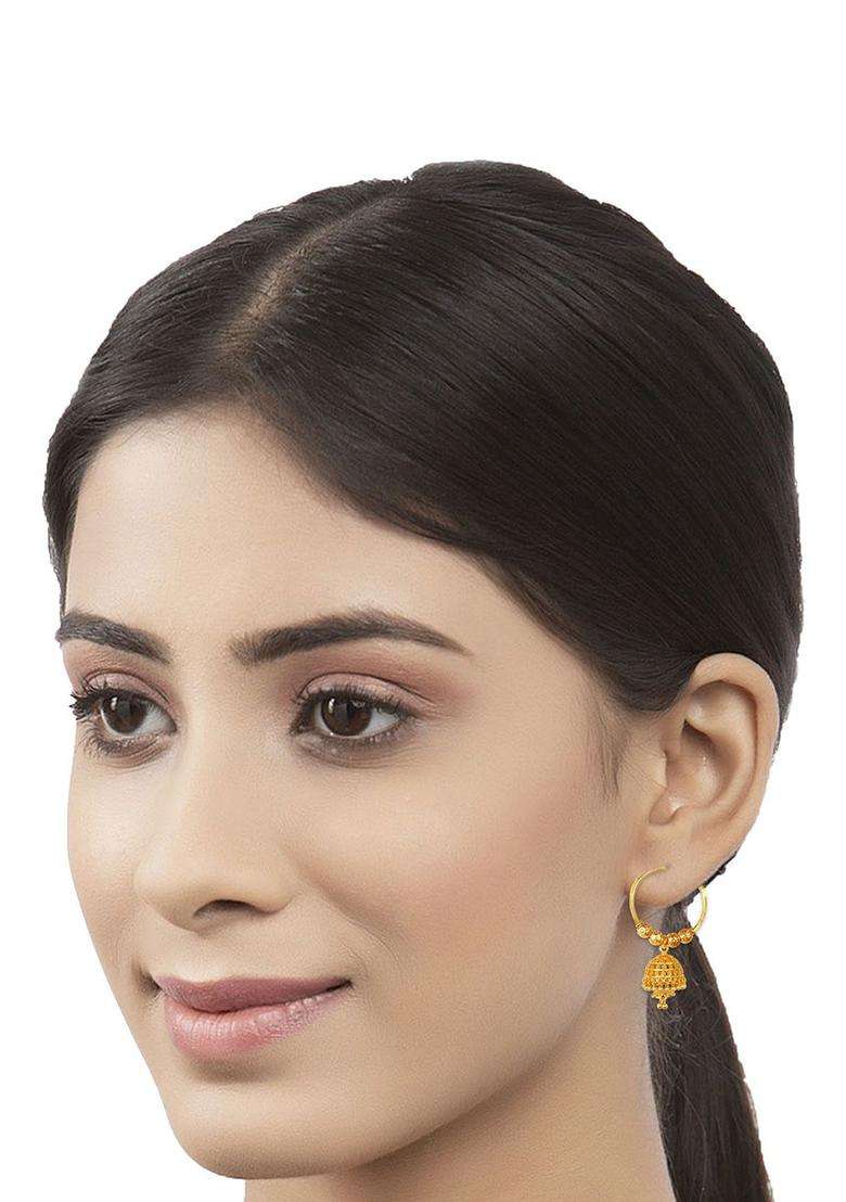 1gm Gold & Micron-Plated Cubic Zirconia-Studded & Beaded Jewellery Set for Women | Traditional Temple Jewellery for Wedding & Festive Wear | Gift for Her - Indya