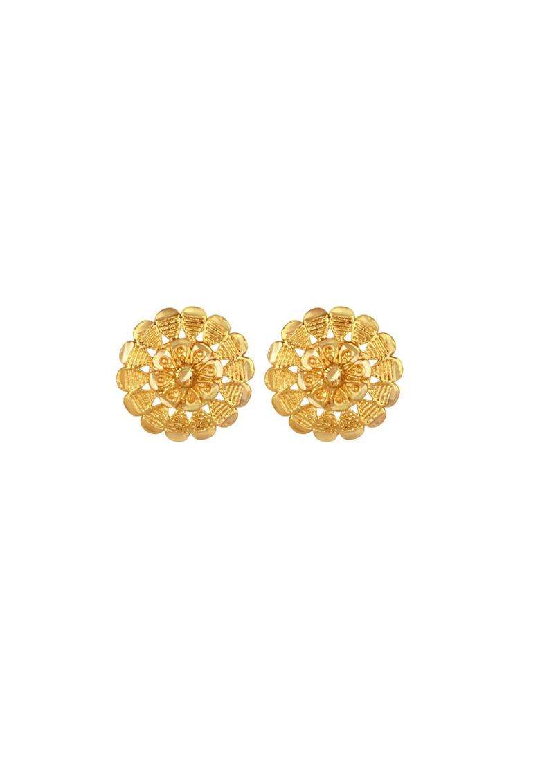 1gm Gold & Micron-Plated Cubic Zirconia-Studded & Beaded Jewellery Set for Women | Traditional Temple Jewellery for Wedding & Festive Wear | Gift for Her - Indya