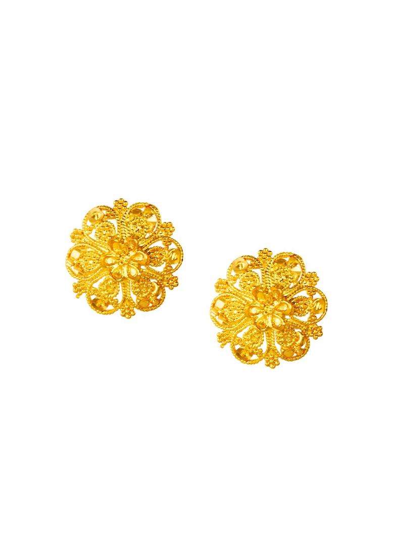 1gm Gold & Micron-Plated Cubic Zirconia-Studded & Beaded Jewellery Set for Women | Traditional Temple Jewellery for Wedding & Festive Wear | Gift for Her - Indya