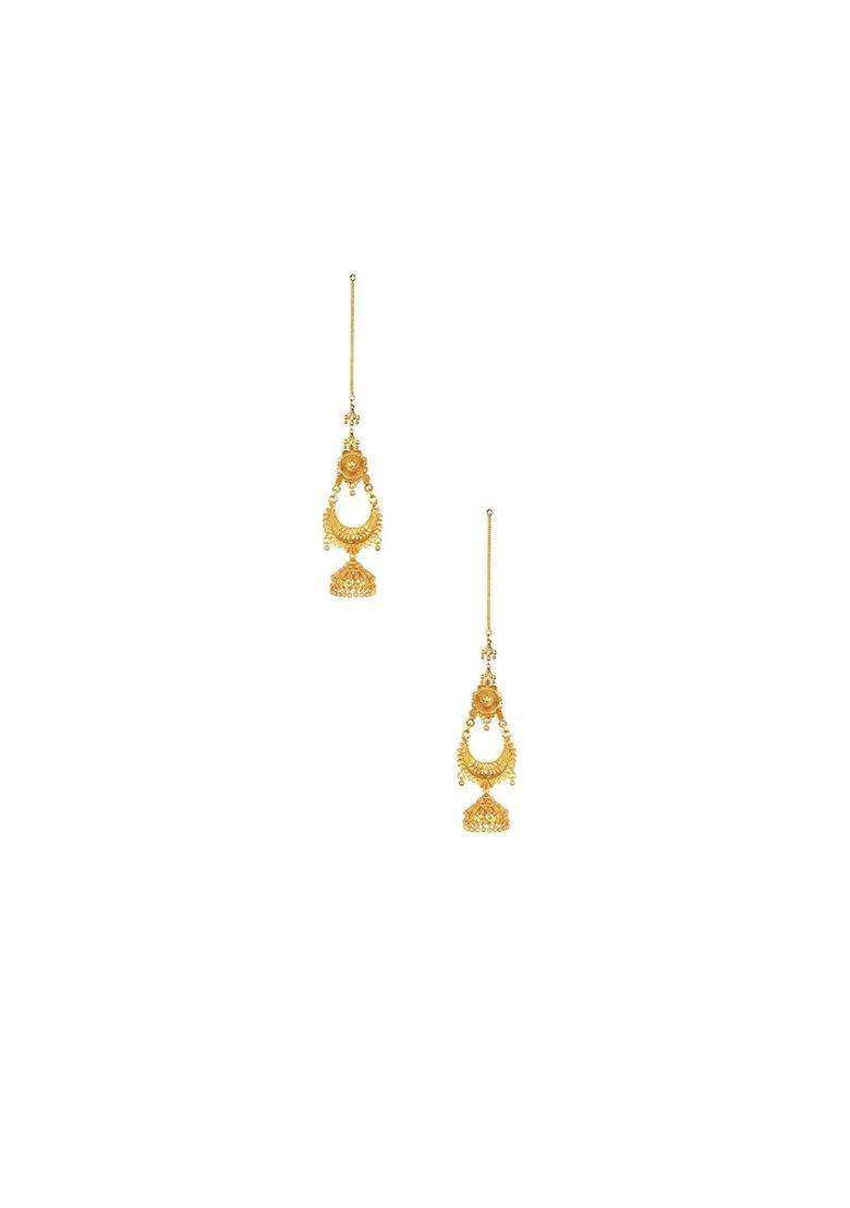 1gm Gold-Plated Cubic Zirconia-Studded & Beaded Jewellery Set for Women | Traditional Temple Jewellery for Wedding & Festive Wear | Gift for Her - Indya