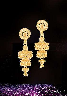 Anouk Gold-Plated Dome Shaped Jhumka for Women | Traditional Temple Jewellery for Wedding & Festive Wear | Gift for Her