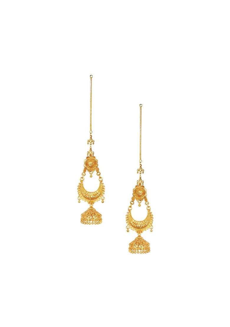 Gold-Plated Contemporary Temple Jhumkas for Women | Traditional Temple Jewellery for Wedding & Festive Wear | Gift for Her - Indya