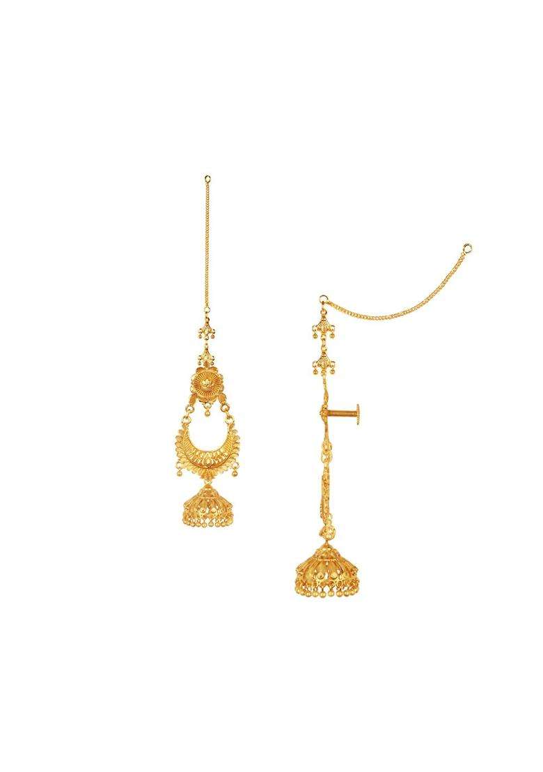 Gold-Plated Contemporary Temple Jhumkas for Women | Traditional Temple Jewellery for Wedding & Festive Wear | Gift for Her - Indya