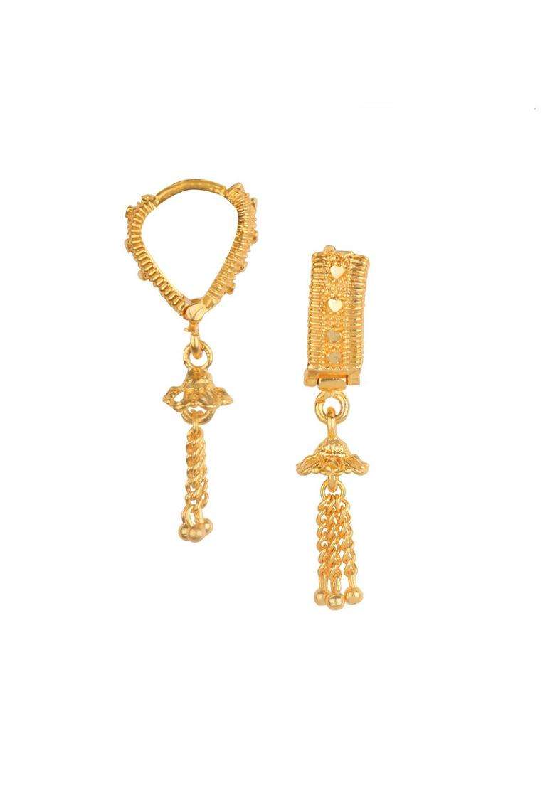 Gold-Plated Contemporary Temple Drop Earrings for Women | Traditional Temple Jewellery for Wedding & Festive Wear | Gift for Her - Indya