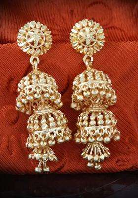 Gold-Plated Dome Shaped Temple Jhumkas for Women | Traditional Temple Jewellery for Wedding & Festive Wear | Gift for Her