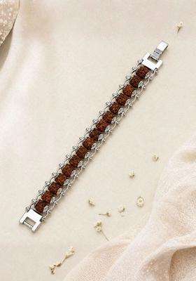 Temple Silver-Plated Link Bracelet for Men | Stylish Party & Everyday Wear | Gift for Him