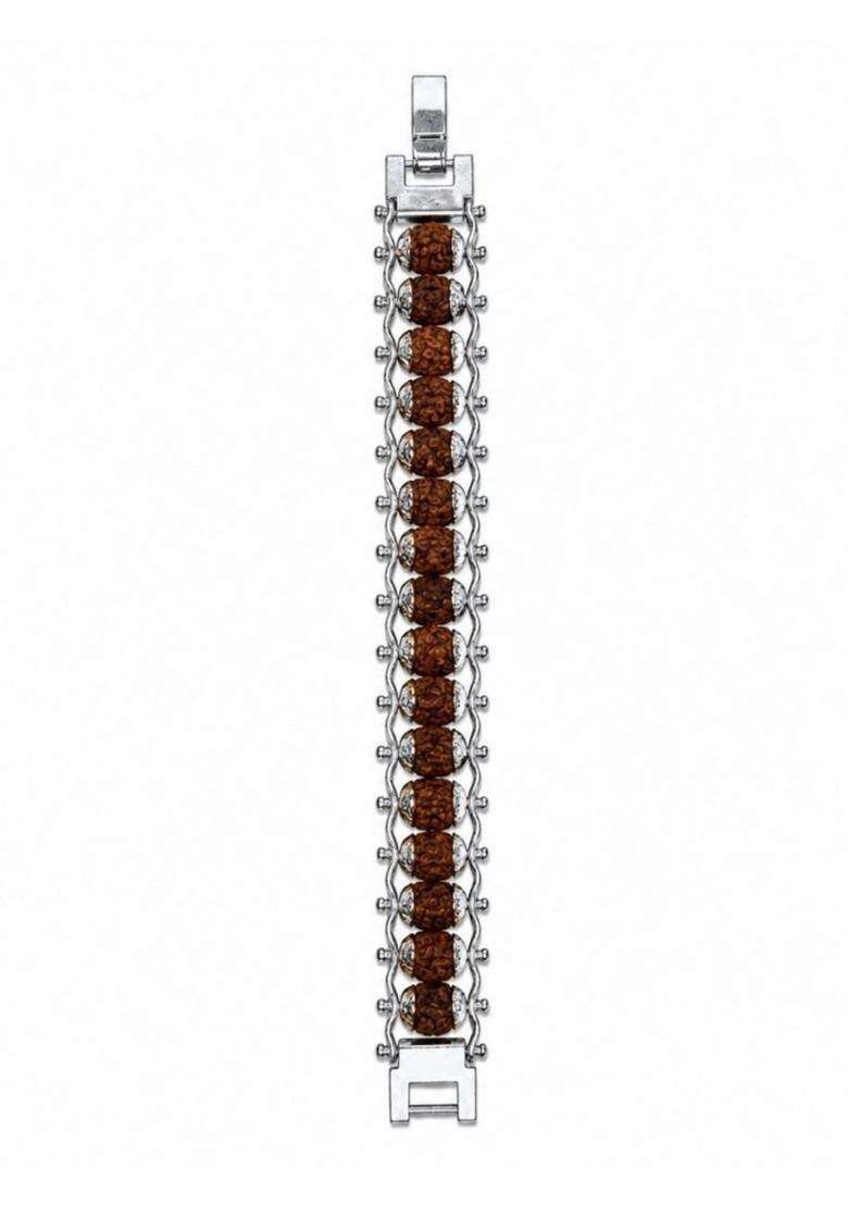 Temple Silver-Plated Link Bracelet for Men | Stylish Party & Everyday Wear | Gift for Him - Indya