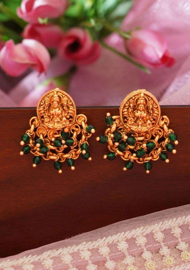 Gold-Plated Classic Jhumkas Earrings for Women | Traditional Temple Jewellery for Wedding & Festive Wear | Gift for Her - Indya