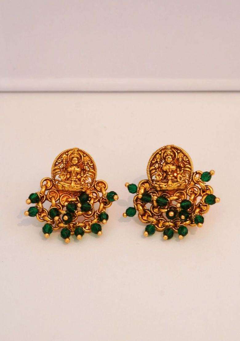 Gold-Plated Classic Jhumkas Earrings for Women | Traditional Temple Jewellery for Wedding & Festive Wear | Gift for Her - Indya