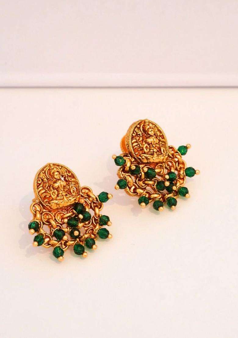 Gold-Plated Classic Jhumkas Earrings for Women | Traditional Temple Jewellery for Wedding & Festive Wear | Gift for Her - Indya