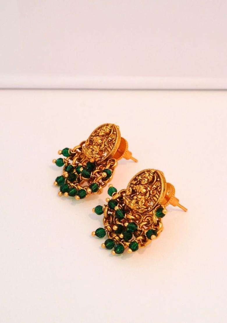 Gold-Plated Classic Jhumkas Earrings for Women | Traditional Temple Jewellery for Wedding & Festive Wear | Gift for Her - Indya