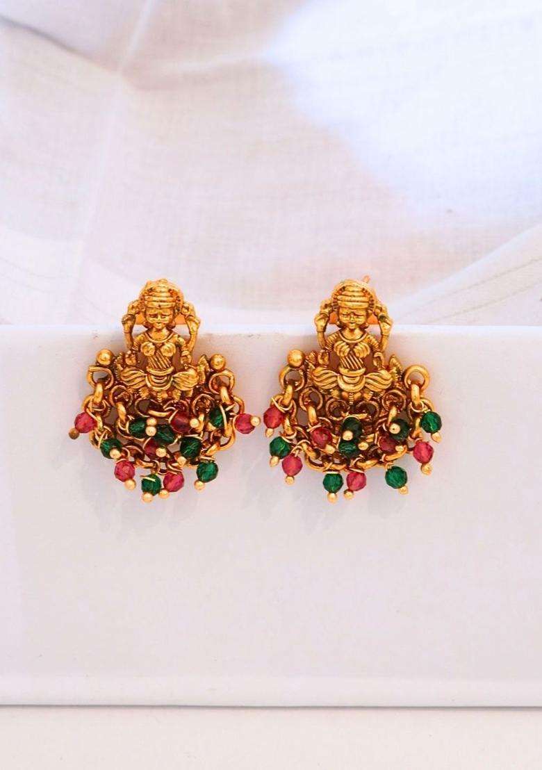 Gold-Plated Classic Jhumkas Earrings for Women | Traditional Temple Jewellery for Wedding & Festive Wear | Gift for Her - Indya