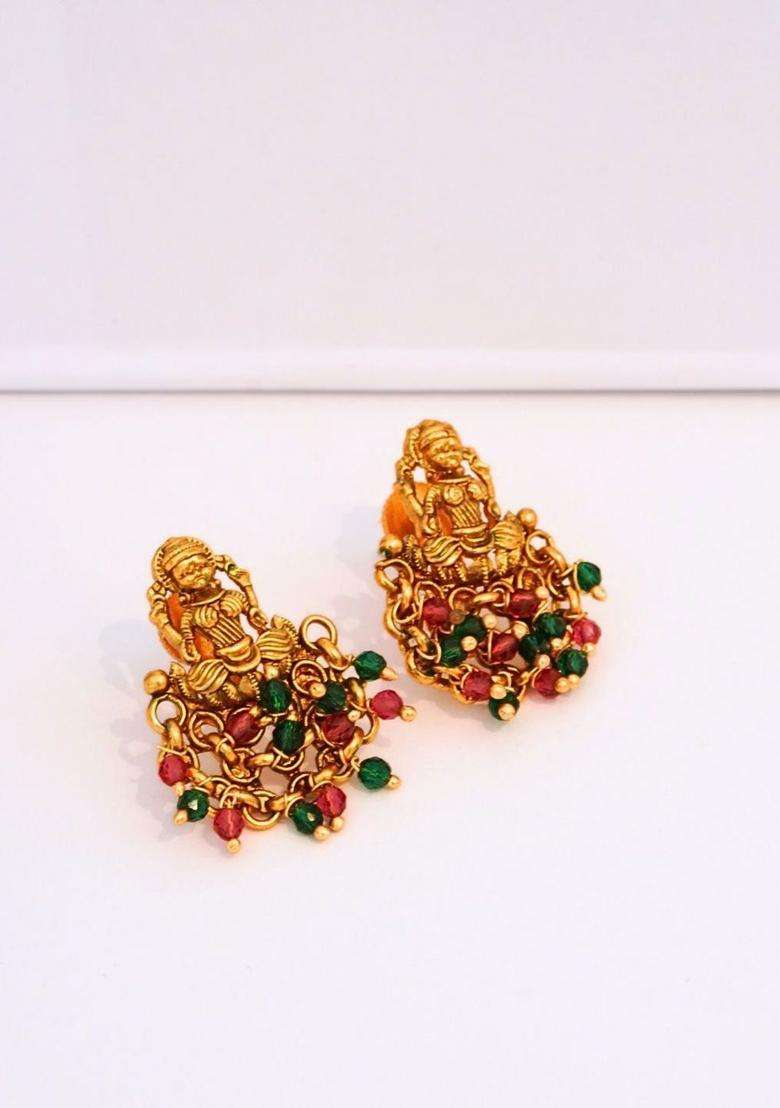 Gold-Plated Classic Jhumkas Earrings for Women | Traditional Temple Jewellery for Wedding & Festive Wear | Gift for Her - Indya