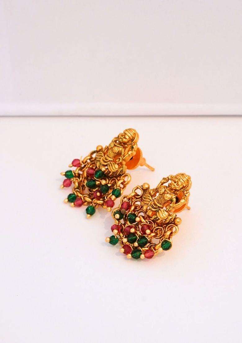 Gold-Plated Classic Jhumkas Earrings for Women | Traditional Temple Jewellery for Wedding & Festive Wear | Gift for Her - Indya