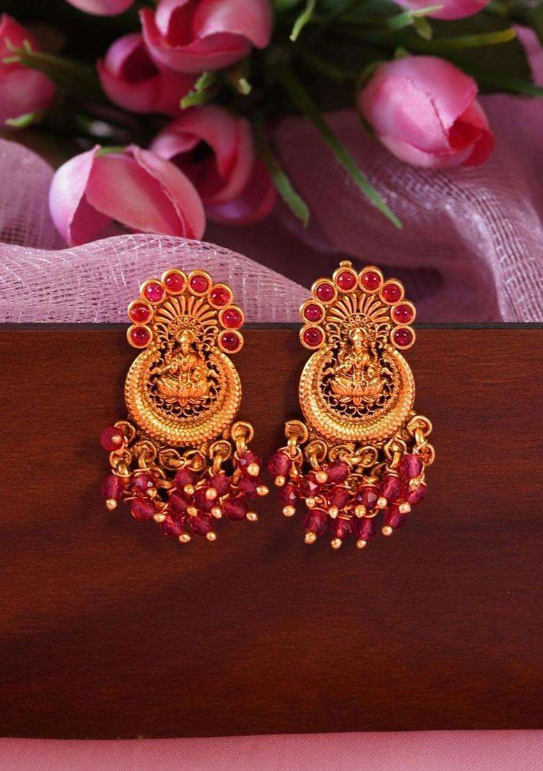Gold-Plated Classic Jhumkas Earrings for Women | Traditional Temple Jewellery for Wedding & Festive Wear | Gift for Her - Indya