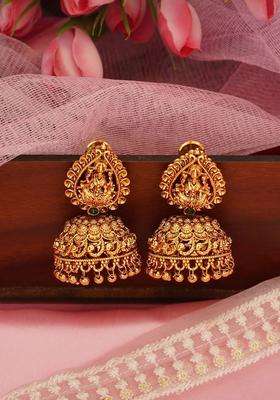 Gold-Plated Classic Jhumkas Earrings for Women | Traditional Temple Jewellery for Wedding & Festive Wear | Gift for Her