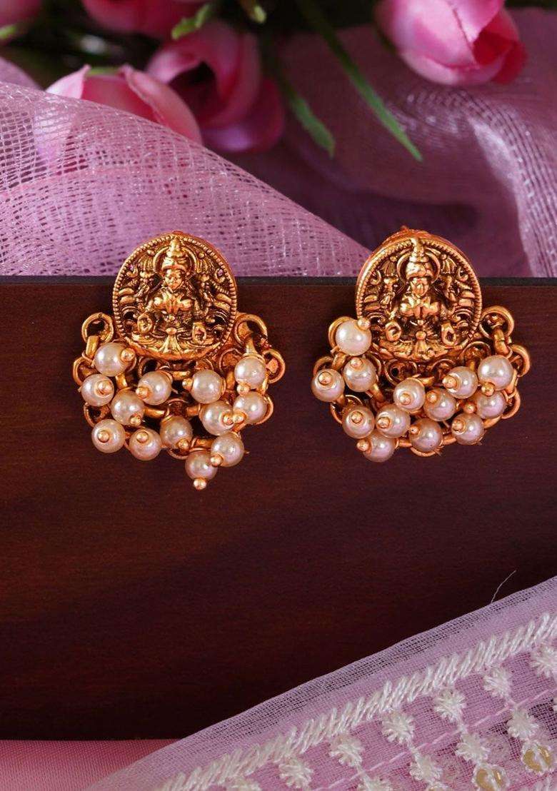 Gold-Plated Classic Jhumkas Earrings for Women | Traditional Temple Jewellery for Wedding & Festive Wear | Gift for Her - Indya