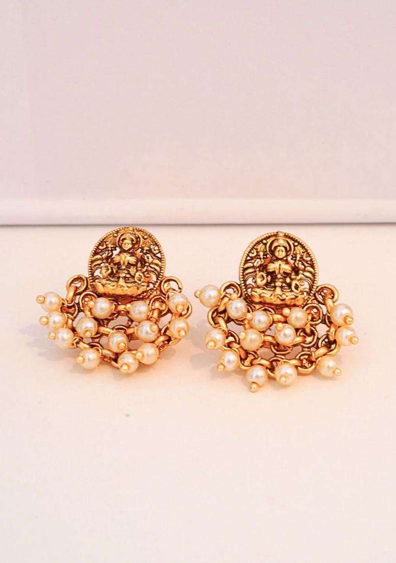 Gold-Plated Classic Jhumkas Earrings for Women | Traditional Temple Jewellery for Wedding & Festive Wear | Gift for Her - Indya