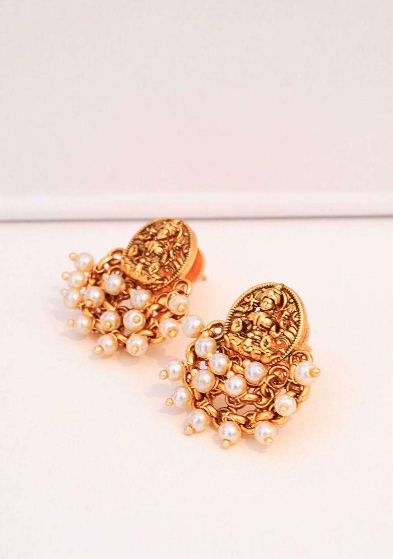 Gold-Plated Classic Jhumkas Earrings for Women | Traditional Temple Jewellery for Wedding & Festive Wear | Gift for Her - Indya