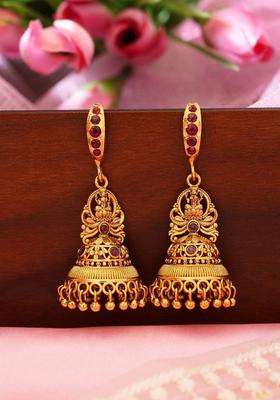 Gold-Plated Classic Jhumkas Earrings for Women | Traditional Temple Jewellery for Wedding & Festive Wear | Gift for Her