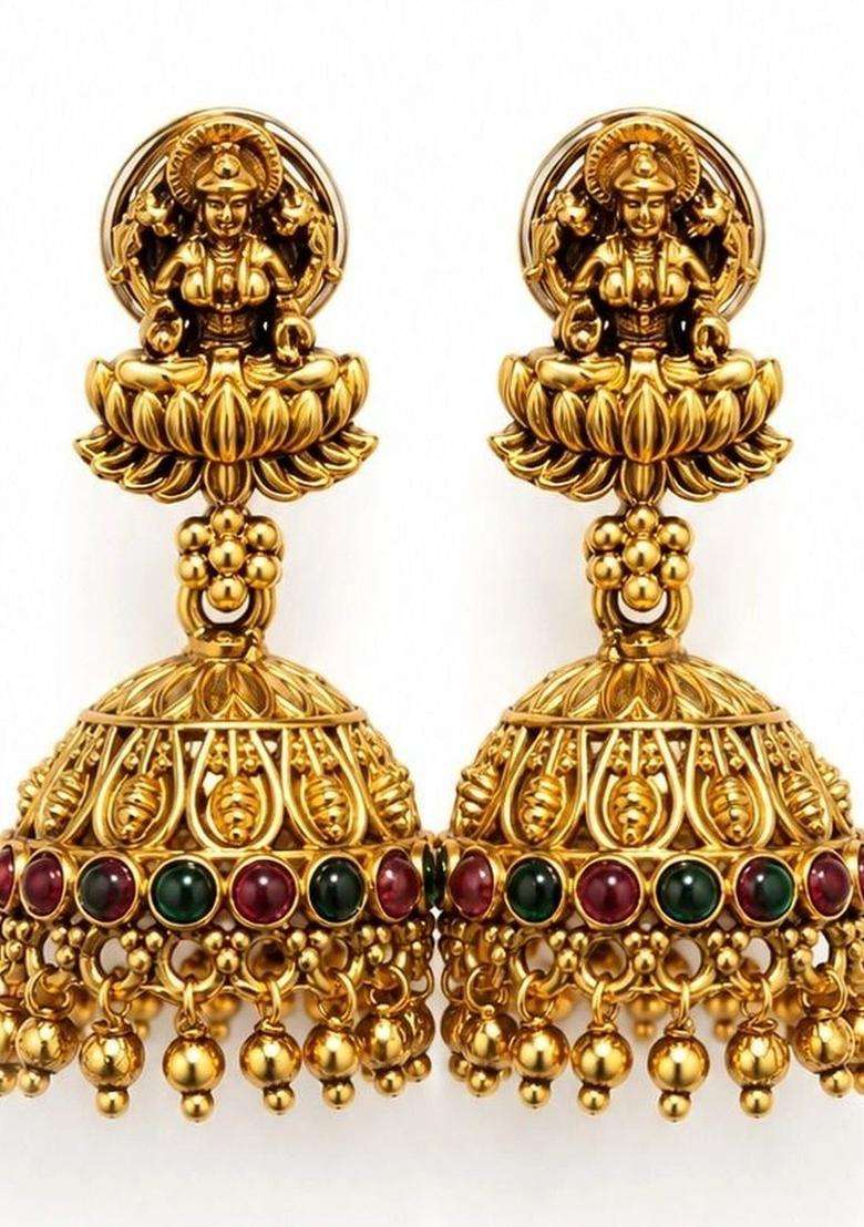 Gold-Plated Pearls Beaded Temple Necklace with Earrings for Women | Traditional Temple Jewellery for Wedding & Festive Wear | Gift for Her - Indya