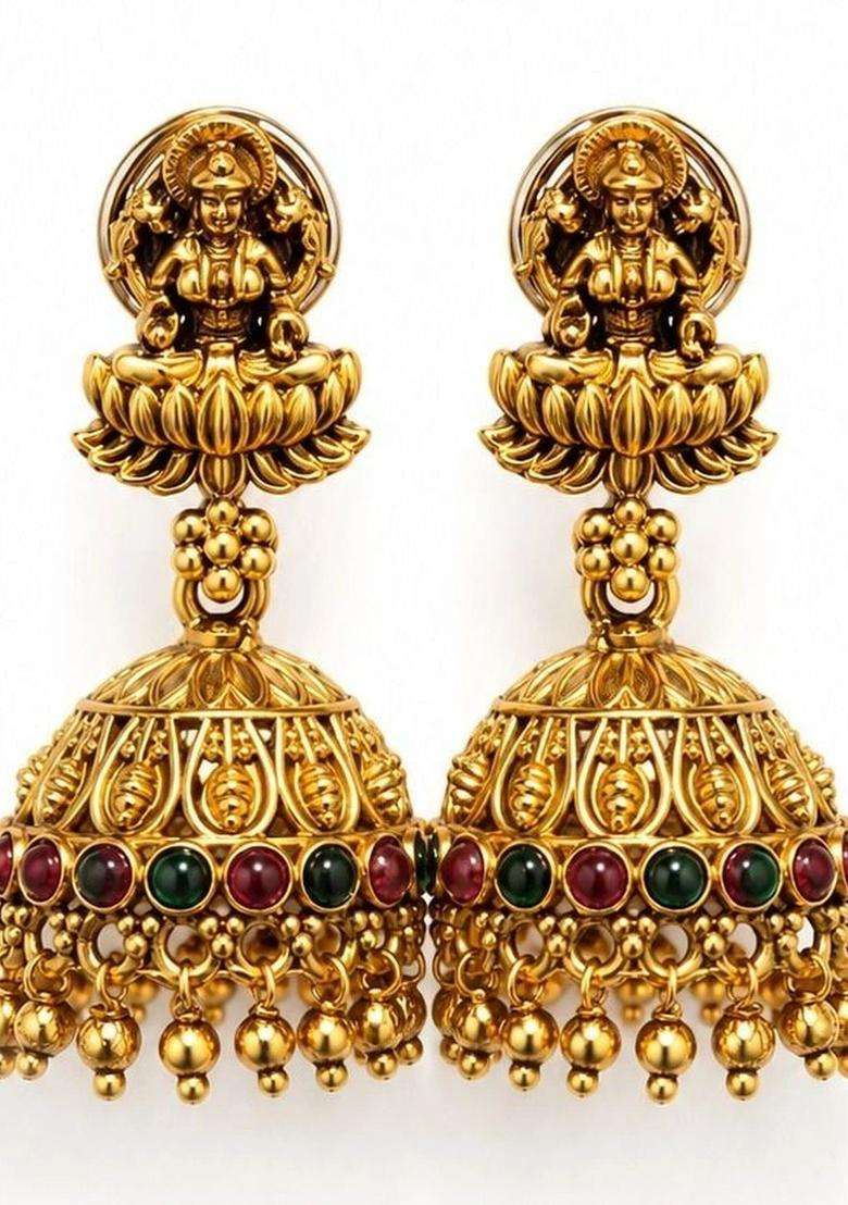 Gold-Plated Pearls Beaded Temple Necklace with Earrings for Women | Traditional Temple Jewellery for Wedding & Festive Wear | Gift for Her - Indya