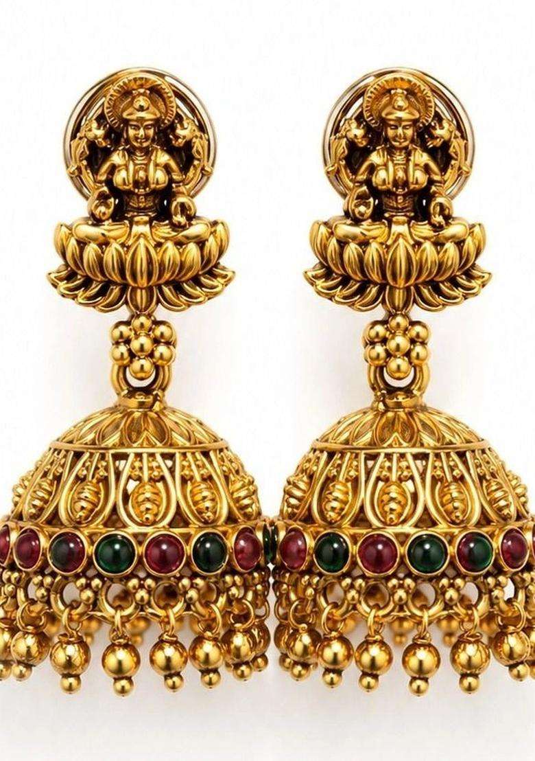 Gold-Plated Pearls Beaded Temple Necklace with Earrings for Women | Traditional Temple Jewellery for Wedding & Festive Wear | Gift for Her - Indya