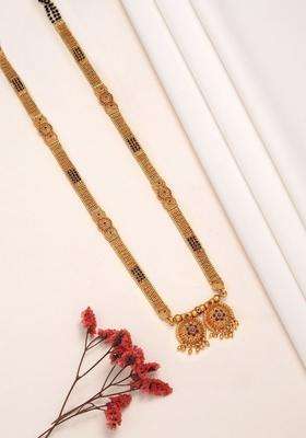 Gold-Plated Temple Beaded Copper Necklace and Earrings for Women | Traditional Temple Jewellery for Wedding & Festive Wear | Gift for Her