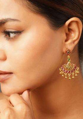 Gold-Plated Circular Drop Earrings for Women | Traditional Temple Jewellery for Wedding & Festive Wear | Gift for Her