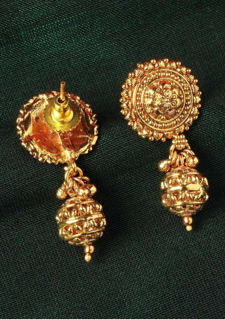 Brass Gold-Plated Temple Necklace for Women | Traditional Temple Jewellery for Wedding & Festive Wear | Gift for Her - Indya