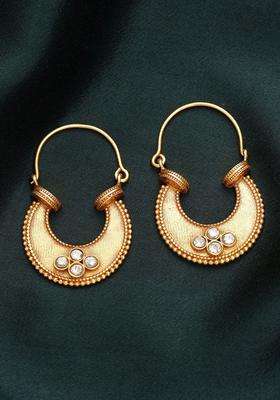 Silver Kundan Hoop Earrings for Women | Stylish Party & Everyday Wear | Gift for Her