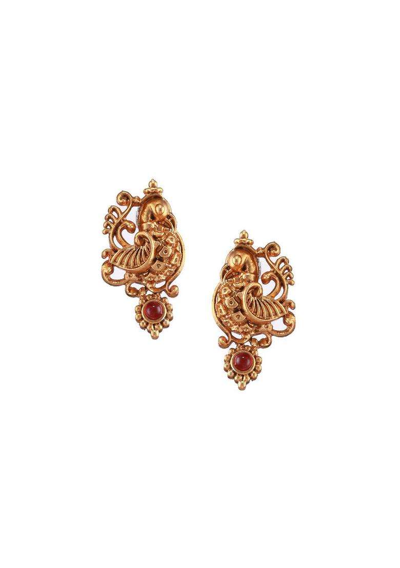 Gold-Plated Stone-Studded & Beaded Jewellery Set for Women | Traditional Temple Jewellery for Wedding & Festive Wear | Gift for Her - Indya