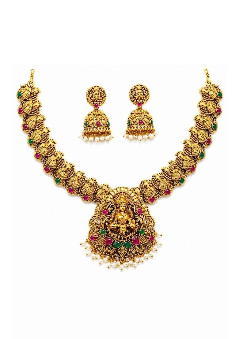 Temple Necklace for Women | Traditional Temple Jewellery for Wedding & Festive Wear | Gift for Her - Indya